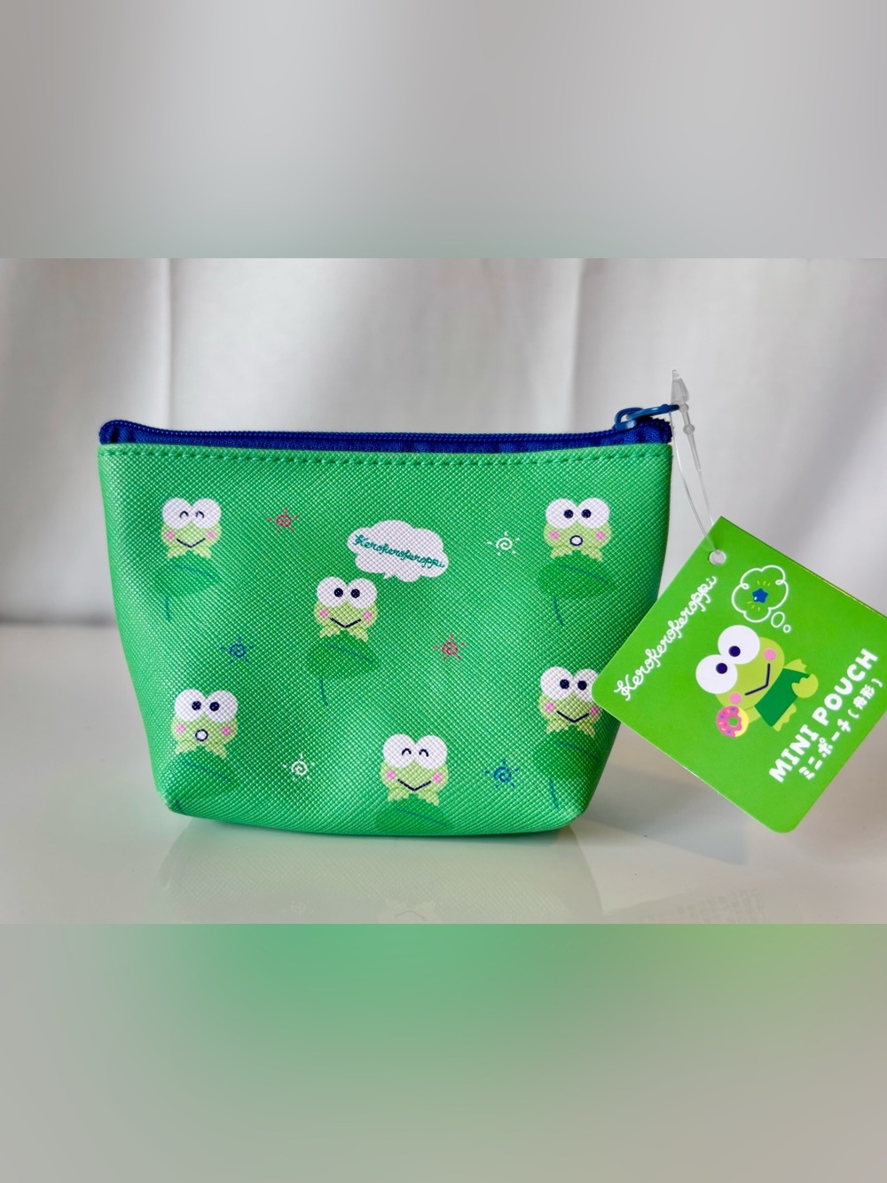 Kero Keroppi Sanrio Green Mini Pouch Coinpurse Bag NWT